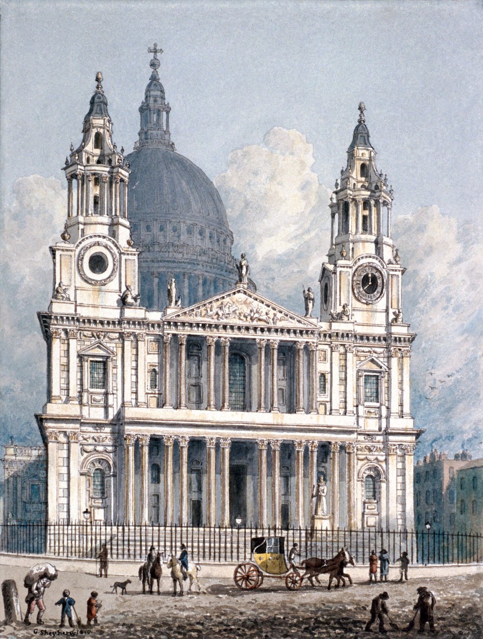 Katedra św. Pawła, Londyn, 1810 autorstwa George Shepherd