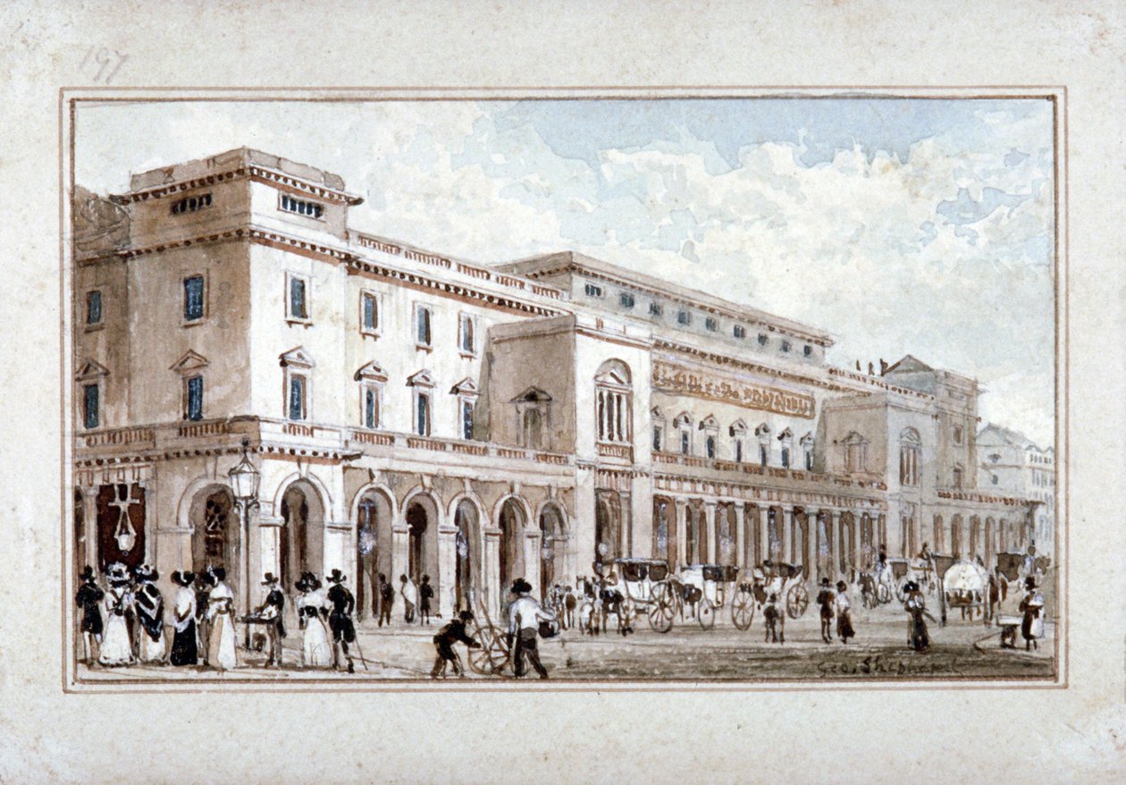 Teatr Królewski, Haymarket, Westminster, Londyn, 1828 autorstwa George Shepherd