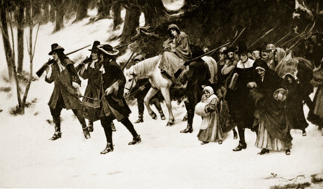 Ucieczka hugenotów autorstwa George Sheridan Knowles