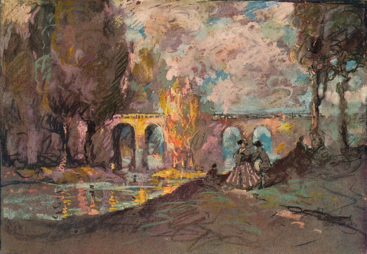Szkic czasu krajobrazu, c1916 autorstwa George Sheringham