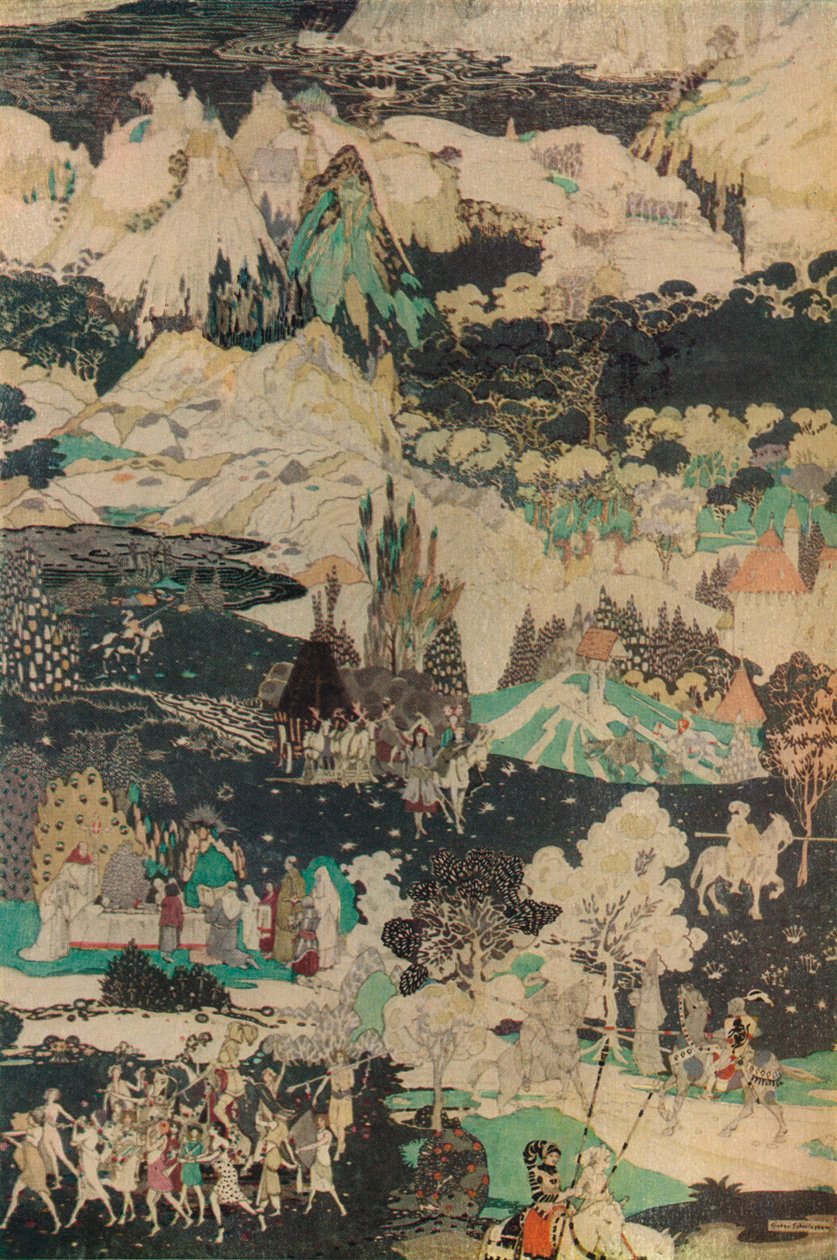 Poszukiwanie Świętego Graala, ok. 1919 autorstwa George Sheringham