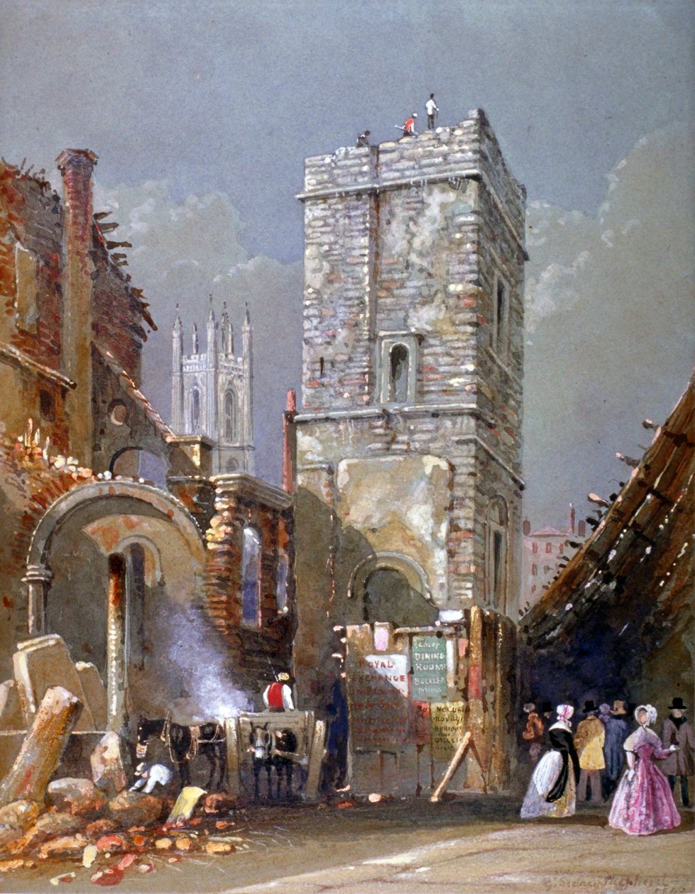 St Bartholomew-by-the-Exchange, City of London, 1842. autorstwa George Sidney Shepherd