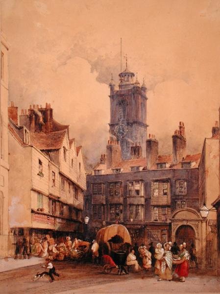 St. Giles, Cripplegate (akwarela na papierze) autorstwa George Sidney Shepherd
