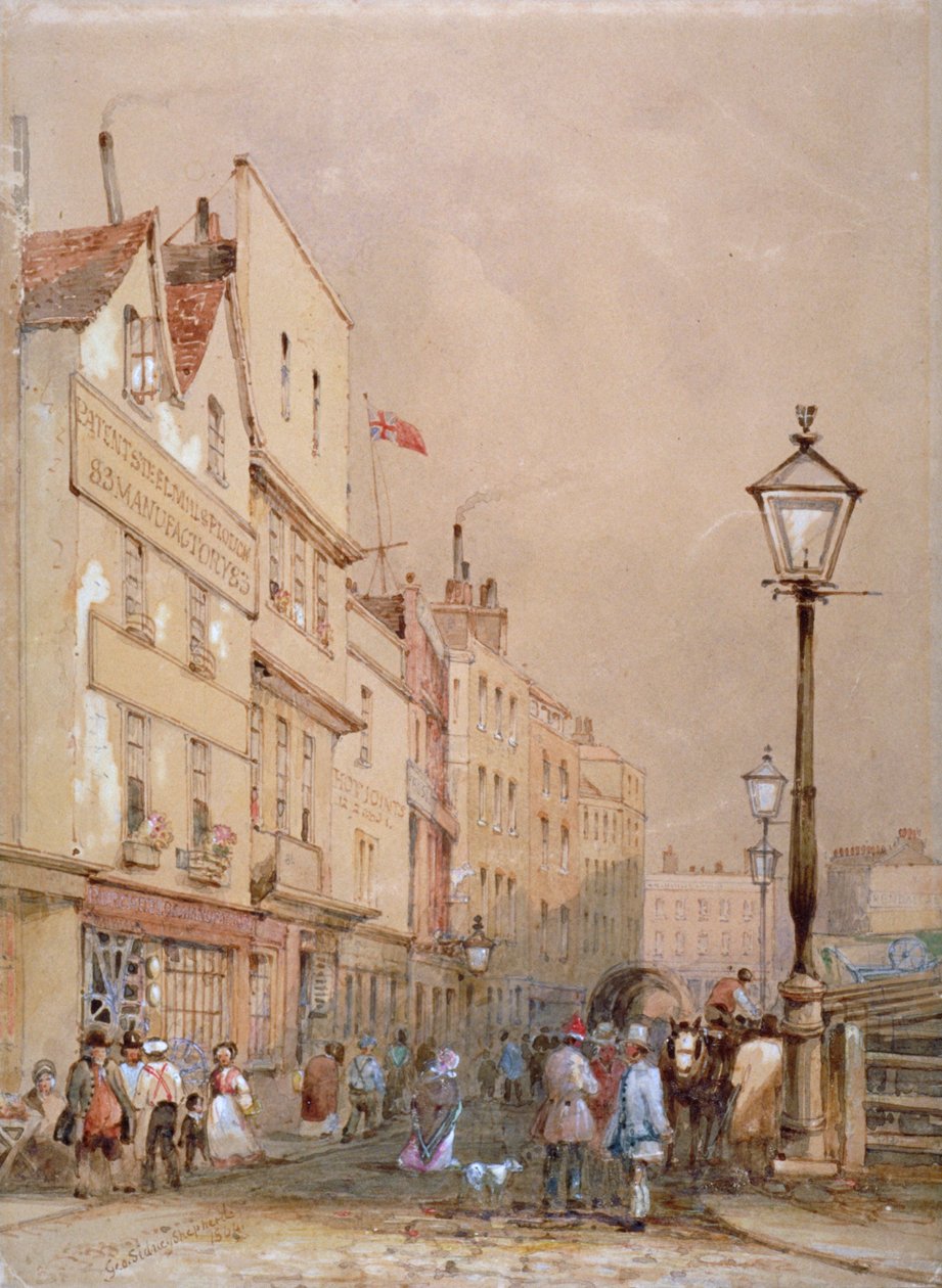 Widok na rynek Smithfield, City of London, 1844. autorstwa George Sidney Shepherd