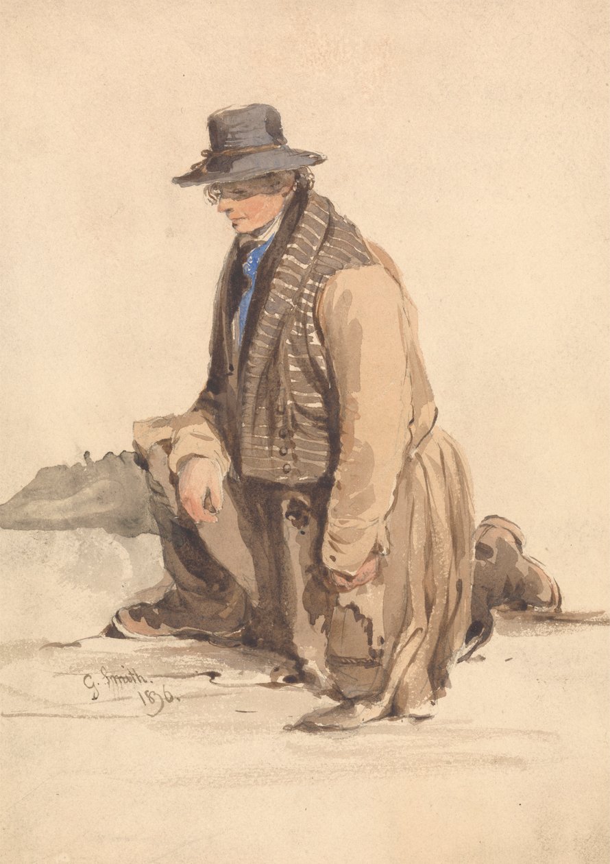 Klęczący mężczyzna autorstwa George Smith
