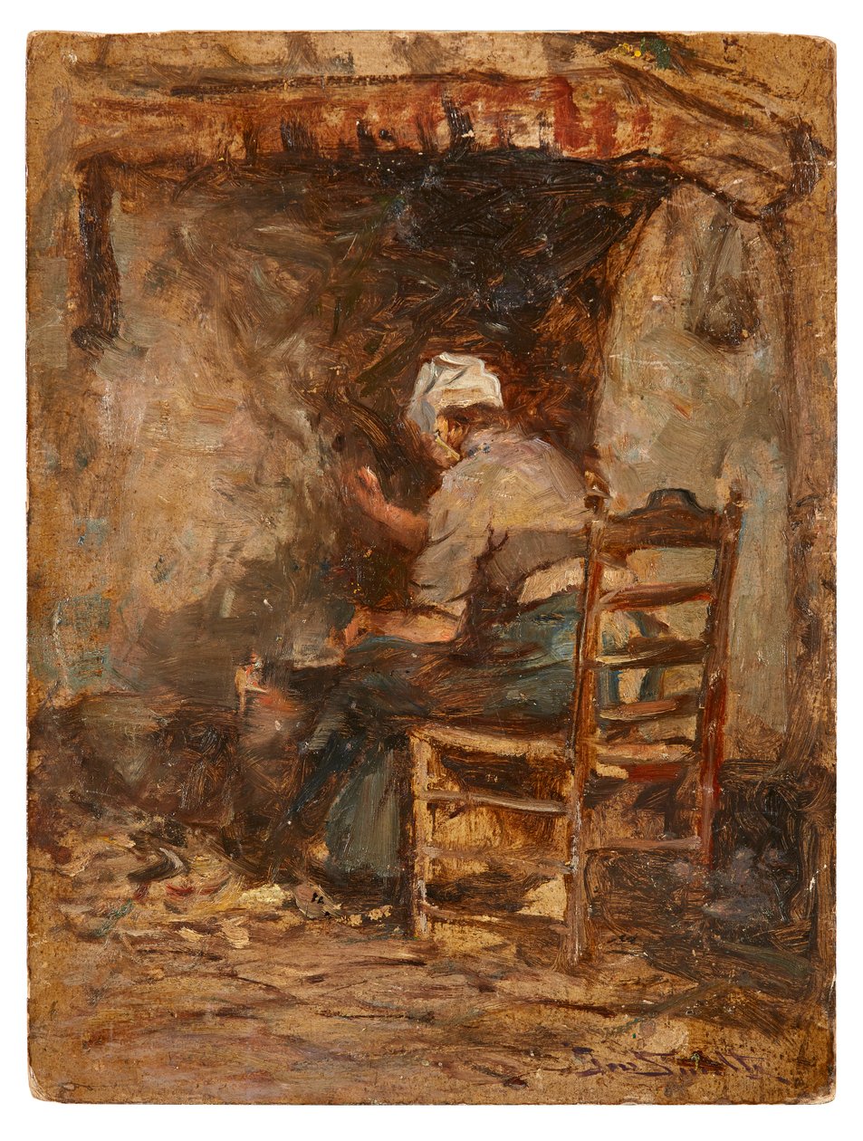 Szkic Dojarki (olej na pokładzie) autorstwa George Smith