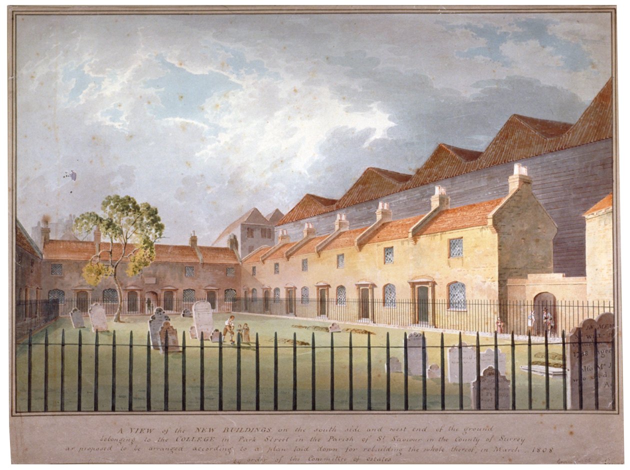 Widok budynków na Park Street, Southwark, Londyn, 1808 autorstwa George Smith