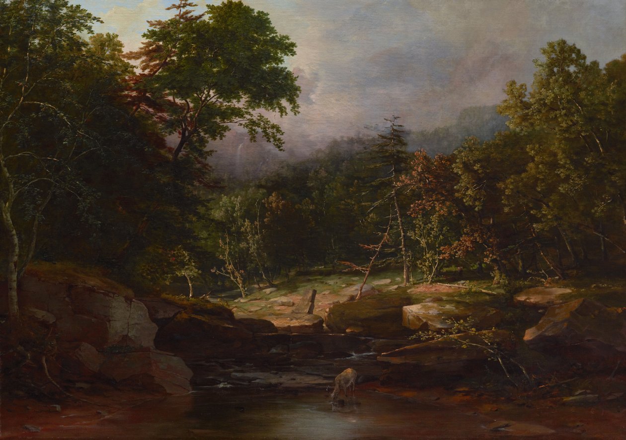 Strumień w górach, ok. 1850 (olej na płótnie) autorstwa George Snr. Inness