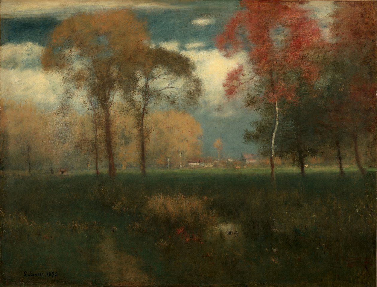Słoneczny jesienny dzień, 1892 autorstwa George Snr. Inness