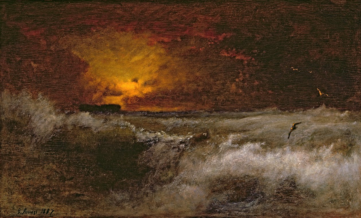 Zachód słońca nad morzem, 1887 autorstwa George Snr. Inness
