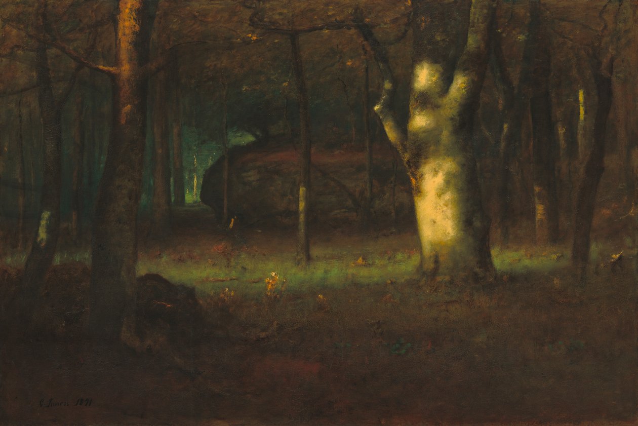 Zachód słońca w lesie, 1891 autorstwa George Snr. Inness