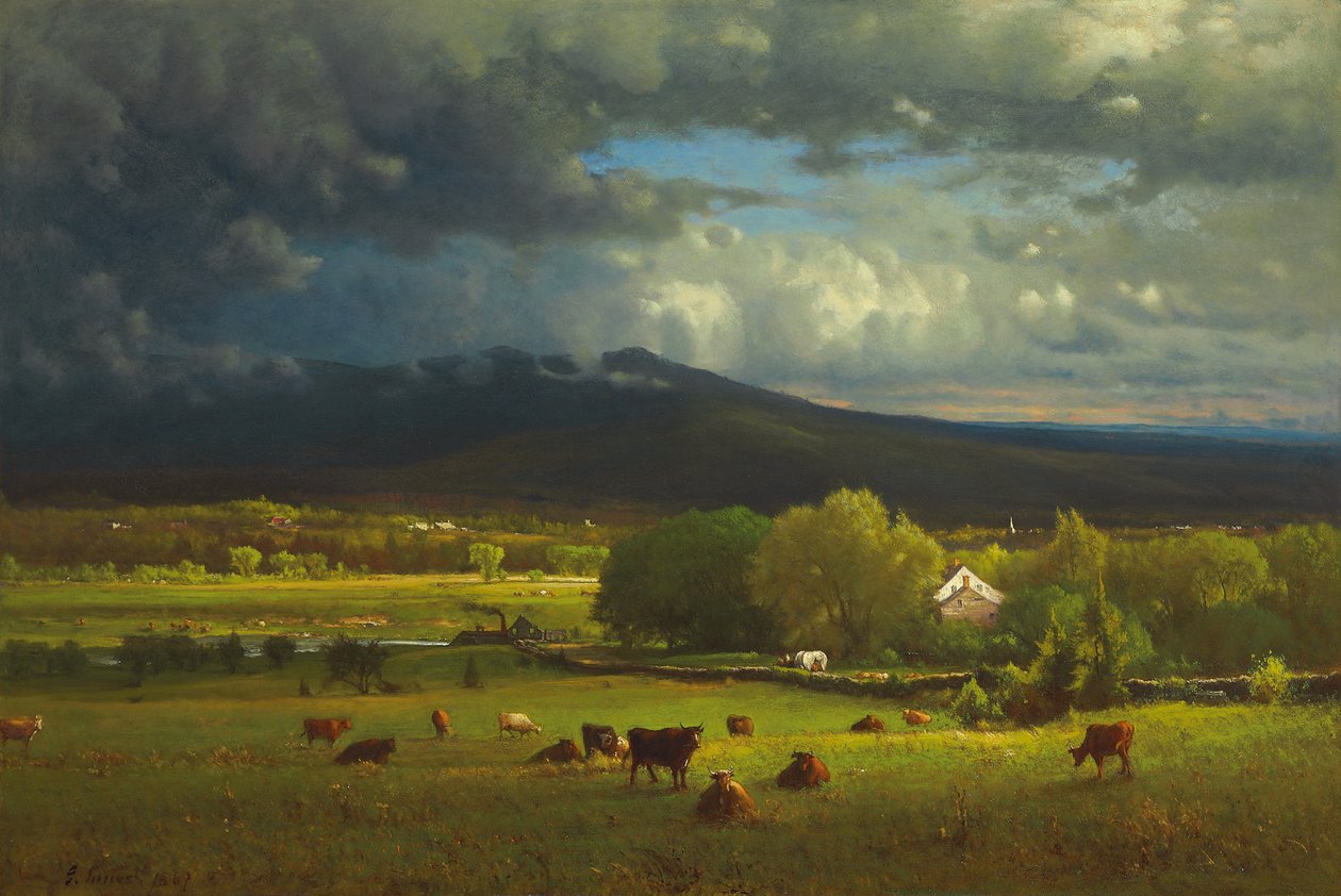Zachód słońca nad rzeką, 1867 autorstwa George Snr. Inness
