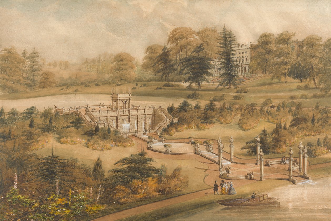 Projekt dla Cowley Manor, Gloucestershire autorstwa George Somers Clarke