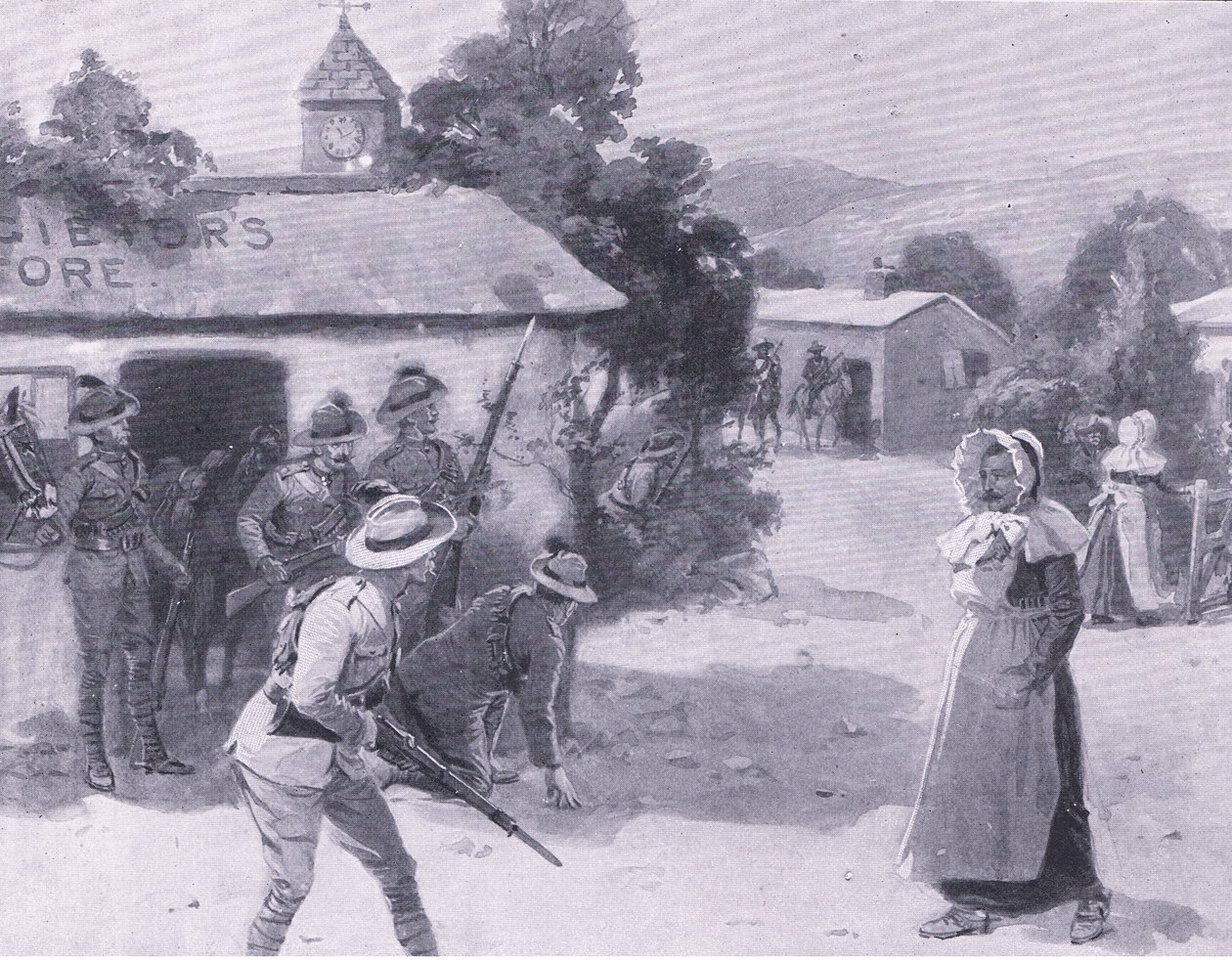 Wabiki Bethunes, z książki After Pretoria: The Guerilla War wydanej przez Harmsworth Bros Limited, 1901 autorstwa George Soper