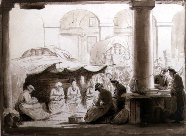 Łuskanie groszku, Covent Garden autorstwa George Soper