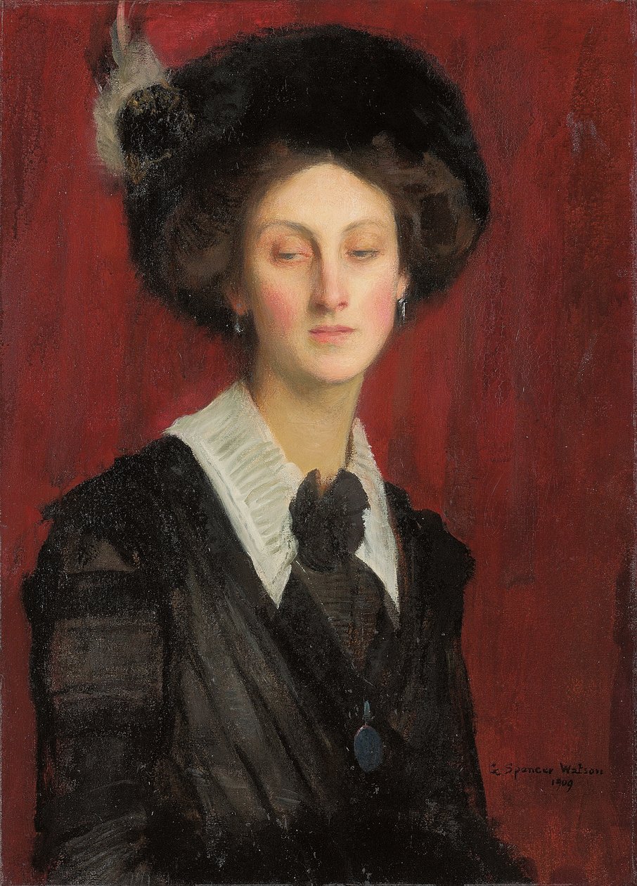 Hilda w czarnym kapeluszu autorstwa George Spencer Watson