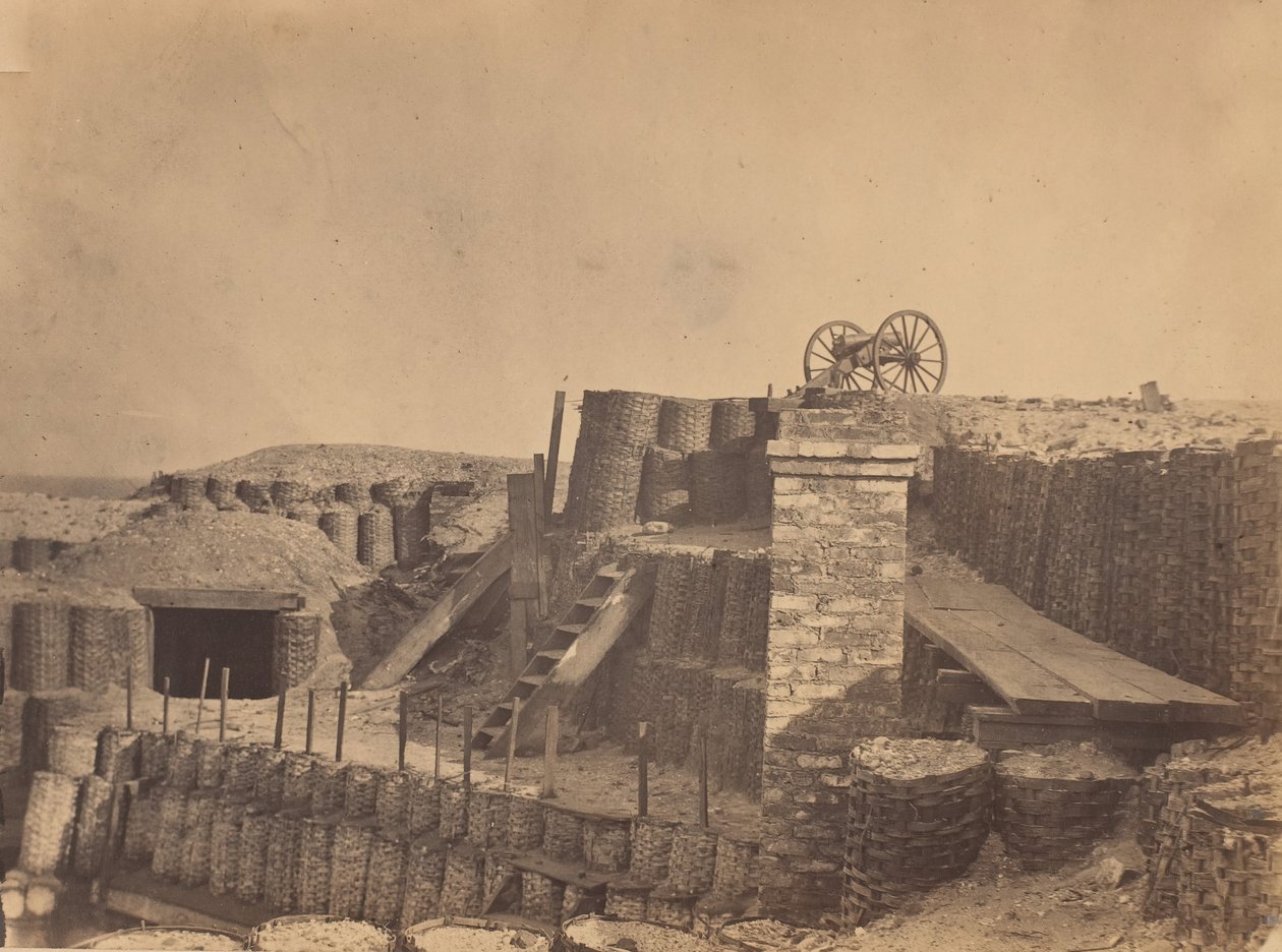 Fortyfikacje w pobliżu Charleston, Karolina Południowa, ca. 1861. autorstwa George Stacy.