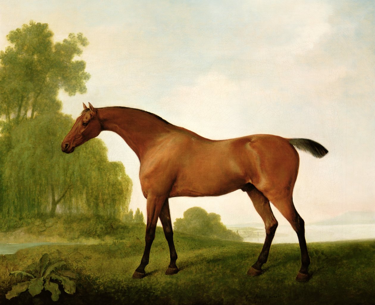Koń pełnej krwi angielskiej w krajobrazie autorstwa George Stubbs