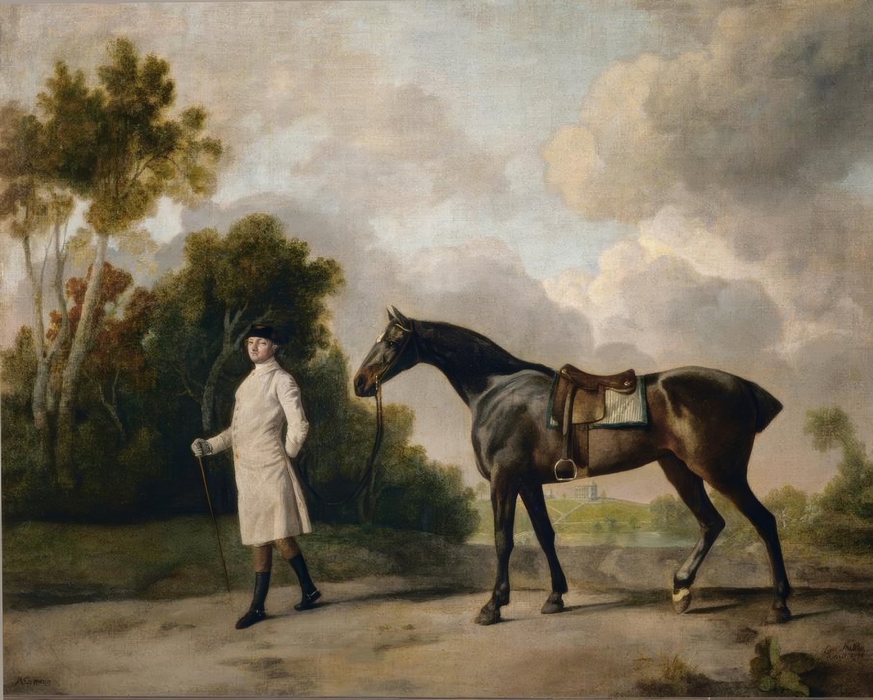 Asheton, I wicehrabia Curzon, ze swoją klaczą Maria autorstwa George Stubbs