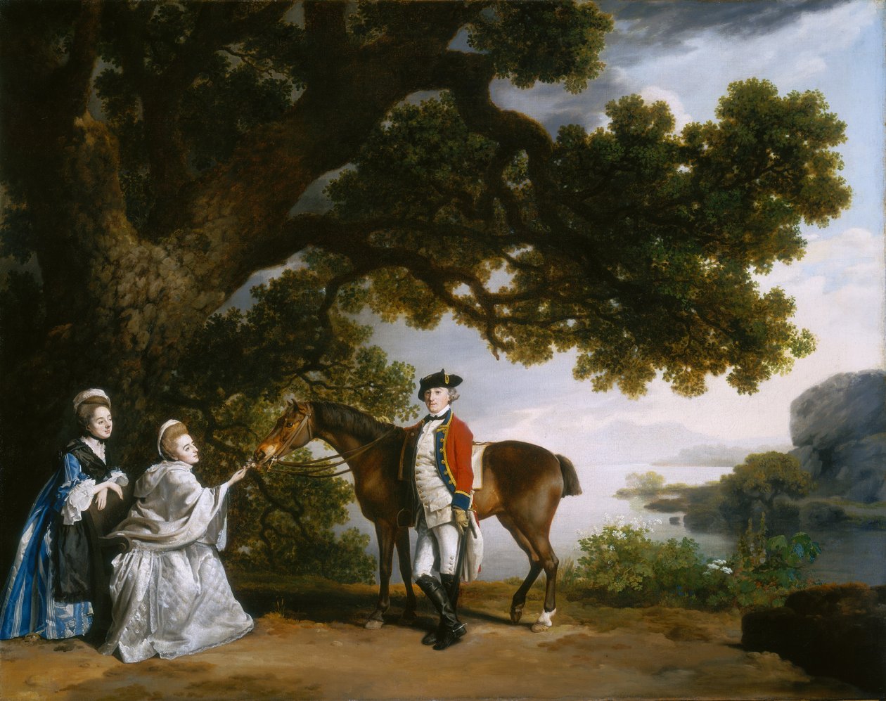 Kapitan Samuel Sharpe Pocklington ze swoją żoną Pleasance i prawdopodobnie jego siostrą Frances autorstwa George Stubbs