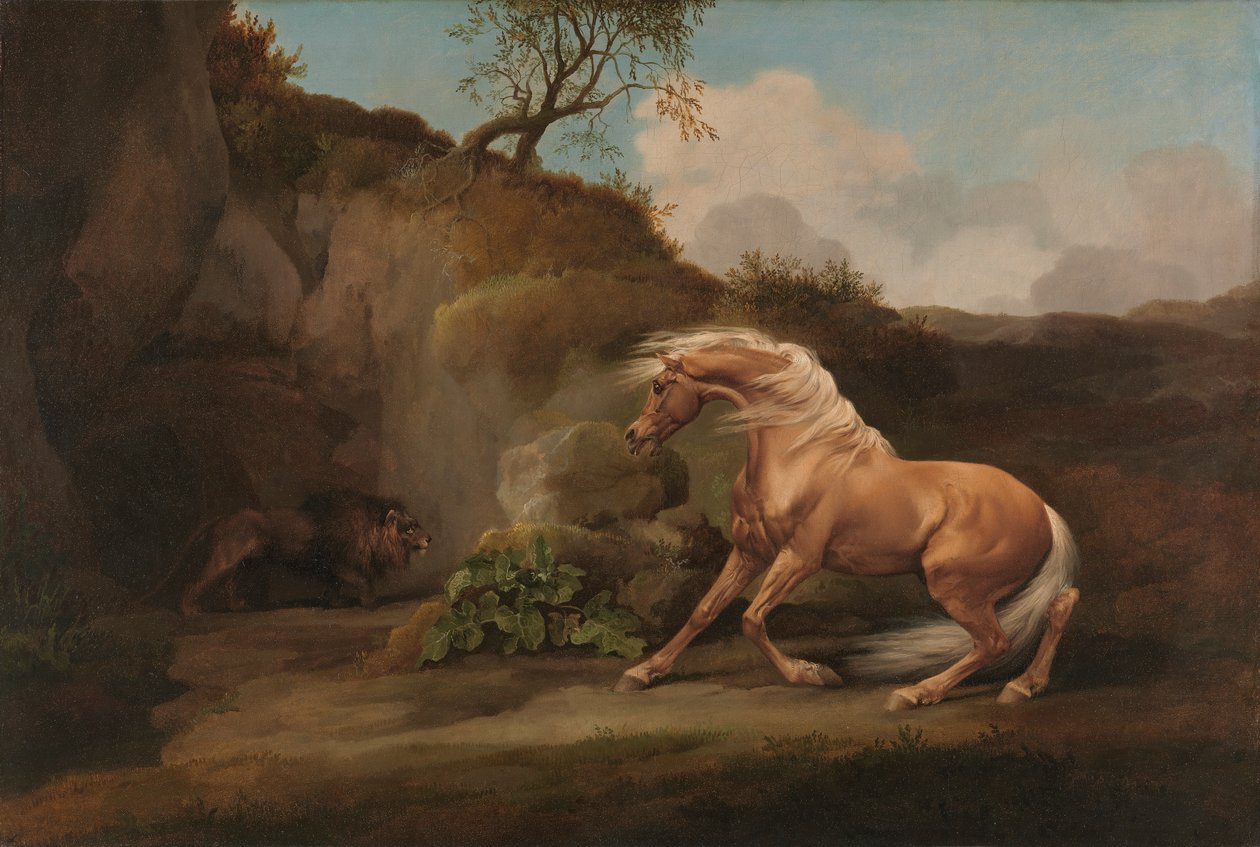 Koń przestraszony lwem autorstwa George Stubbs