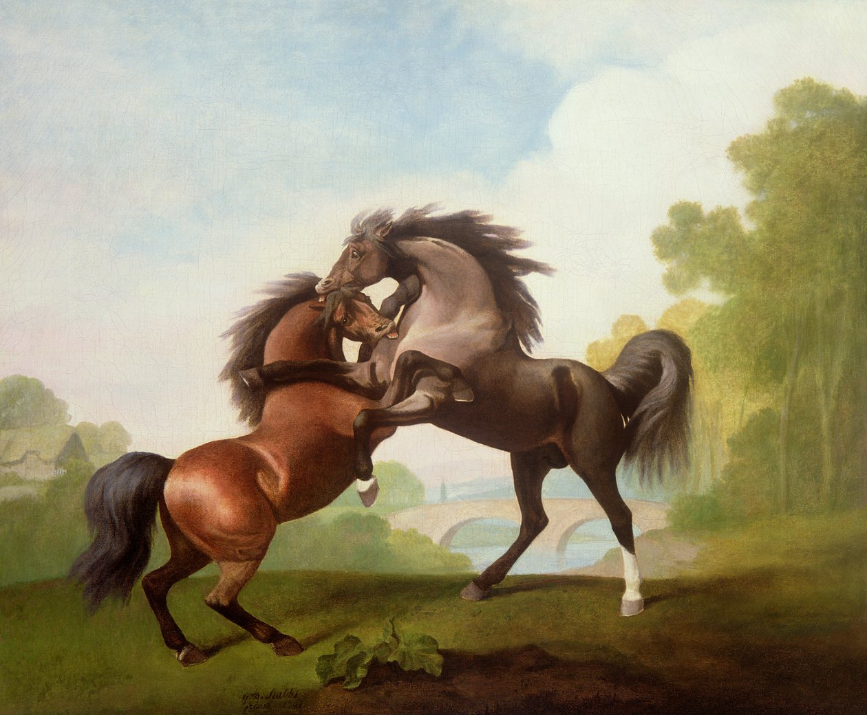 Konie walczą autorstwa George Stubbs