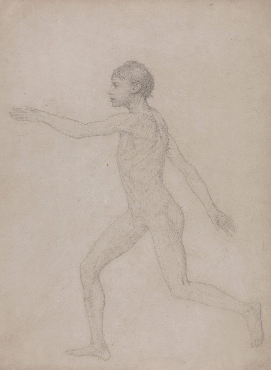 Postać ludzka, widok z boku (wstępny szkic do końcowego studium dla Tabeli VIII) autorstwa George Stubbs