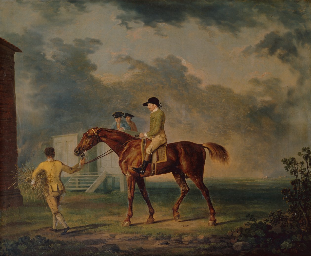 Sir Salomon, Bay Racehorse z J.Singletonem, Newmarket (olej na płótnie) autorstwa George Stubbs