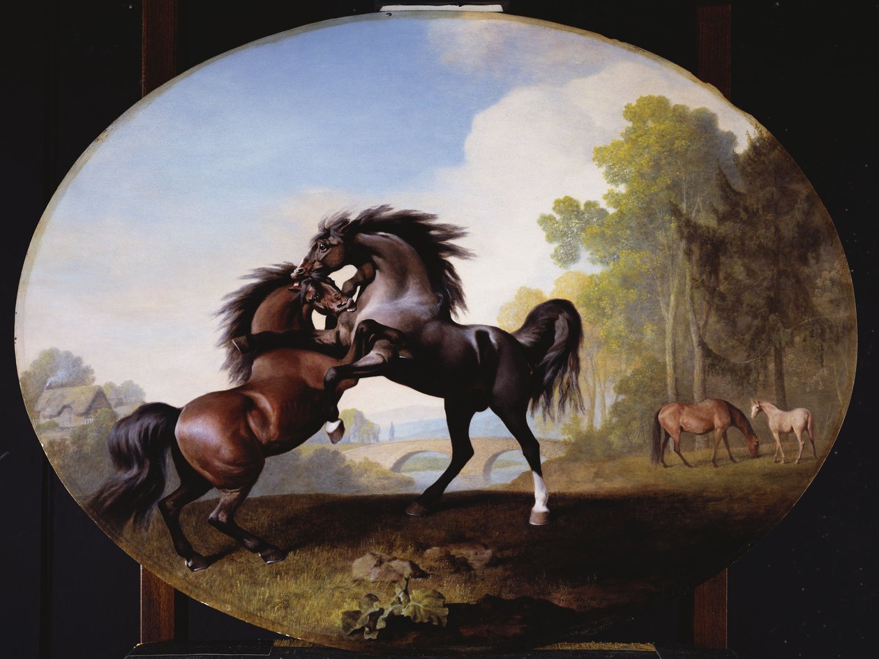 Walczące ogiery, 1781 autorstwa George Stubbs