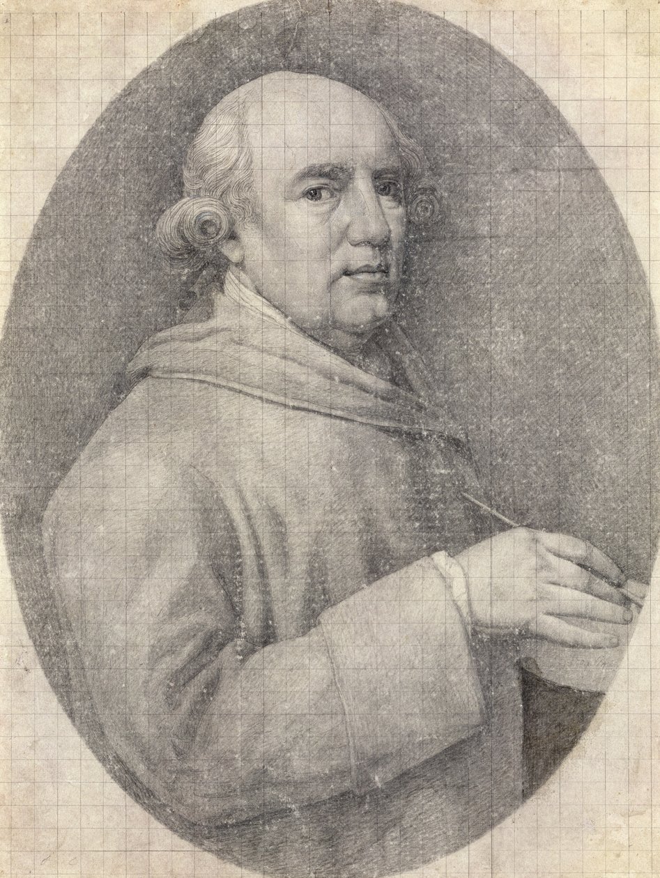 Studiuj na autoportret w emalii autorstwa George Stubbs