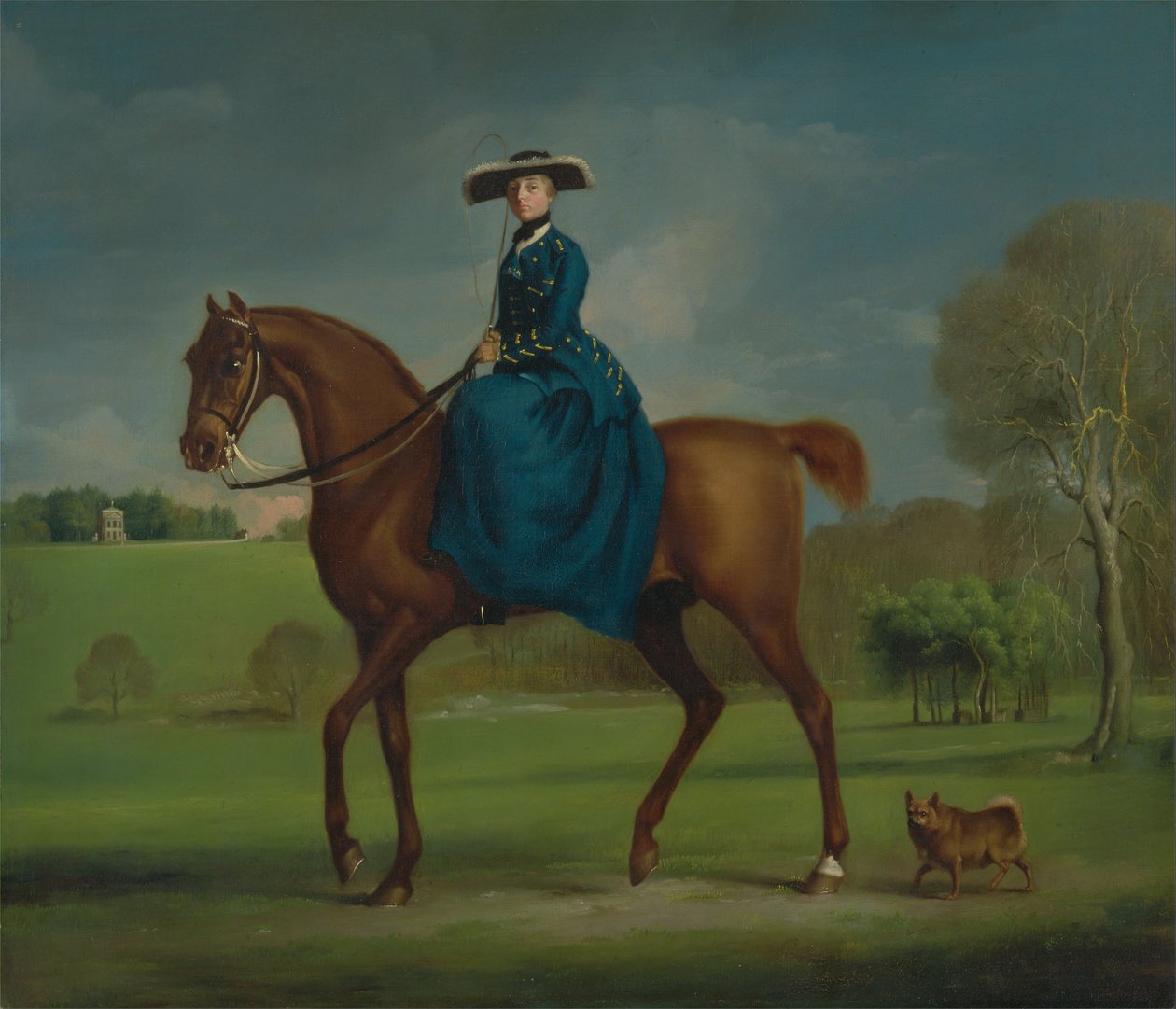Hrabina Coningsby w stroju z polowania na Charltonów autorstwa George Stubbs