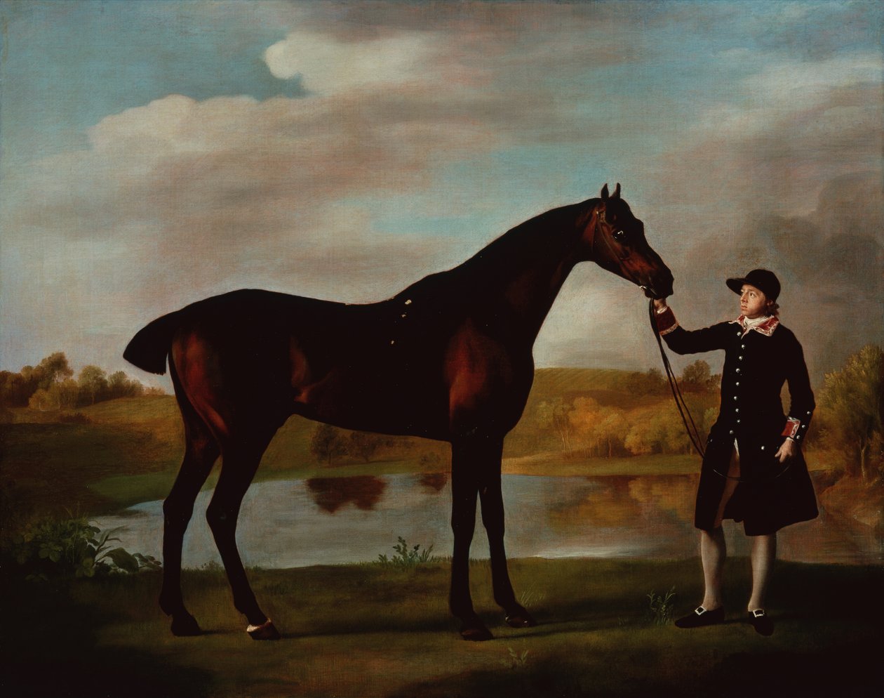 Książę Malborough Bay Hunter z Panem Młodym (olej na płótnie) autorstwa George Stubbs