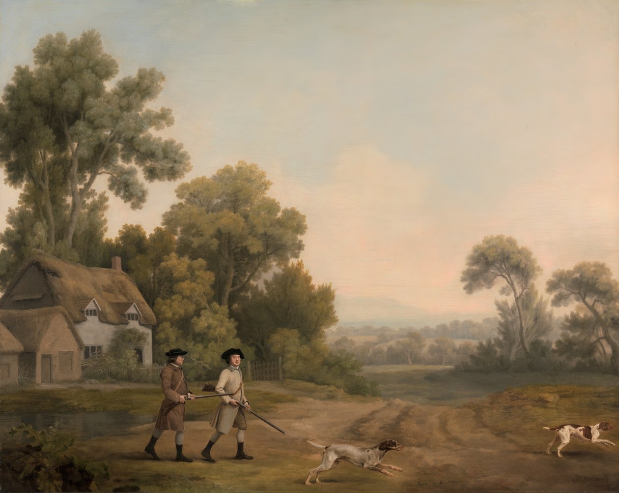 Dwóch dżentelmenów na strzelaninie, Dwóch dżentelmenów na strzelaninie, 1768. autorstwa George Stubbs