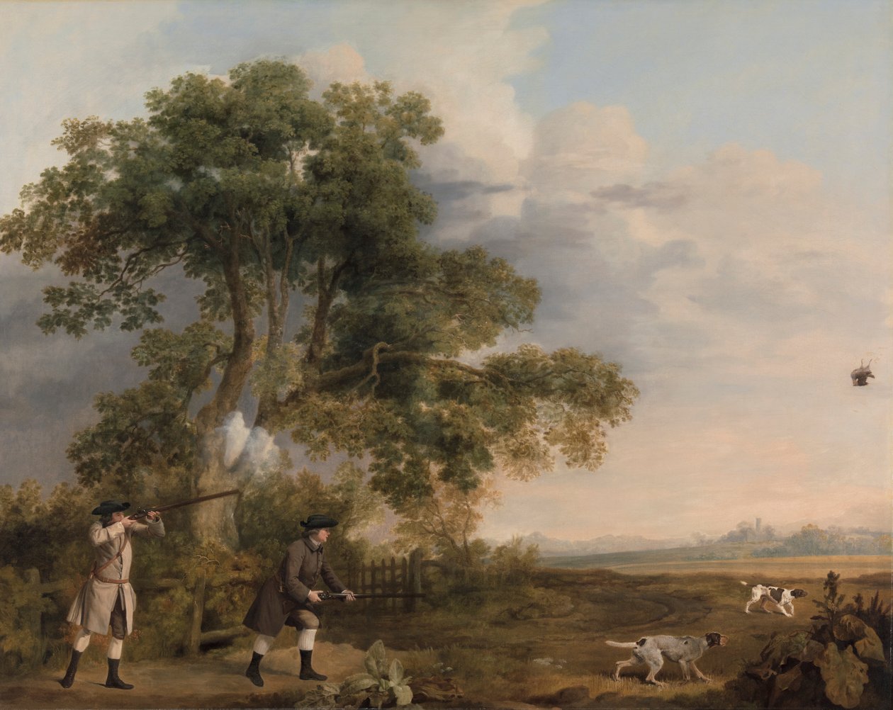 Strzelanie dwóch dżentelmenów autorstwa George Stubbs