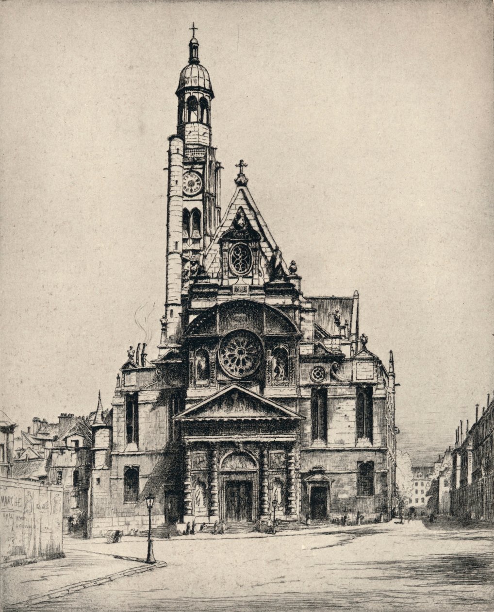 „Kościół St Etienne-du-Mont”, 1915 autorstwa George T Plowman