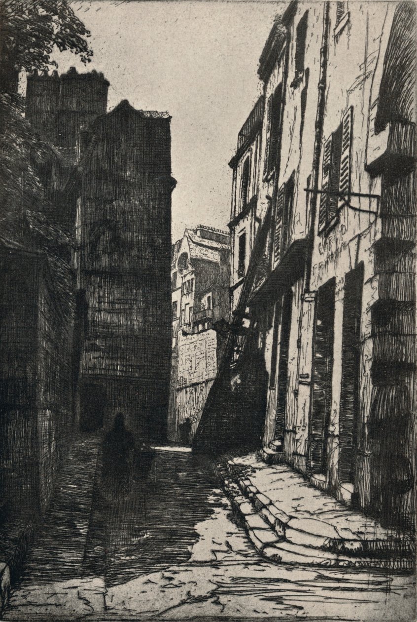 „Rue des Pretres-St Severin”, 1915. autorstwa George T Plowman