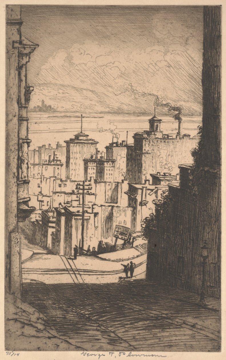 W San Francisco, c.1911 (mezzotinta) autorstwa George Taylor Plowman