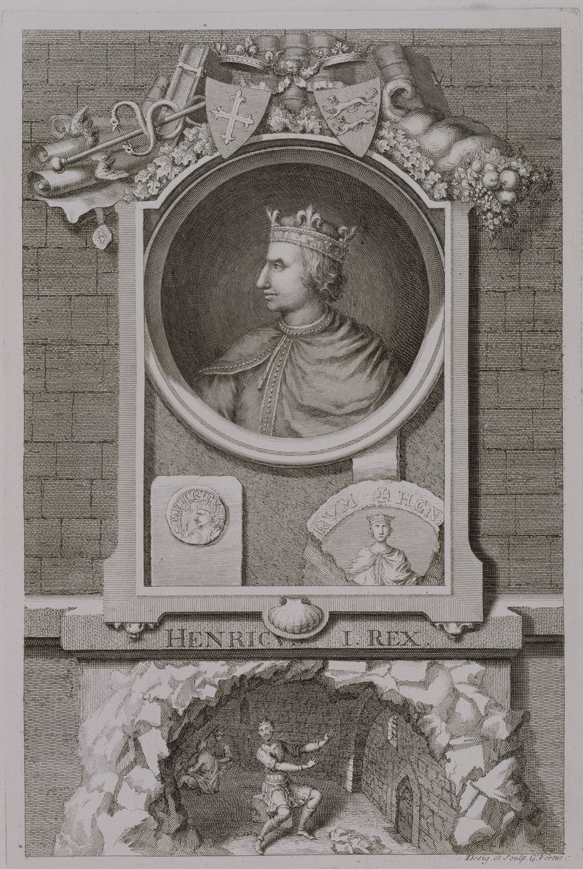 Henryk I (1068-1135) król Anglii od 1100 r., rycina autorstwa artysty autorstwa George Vertue