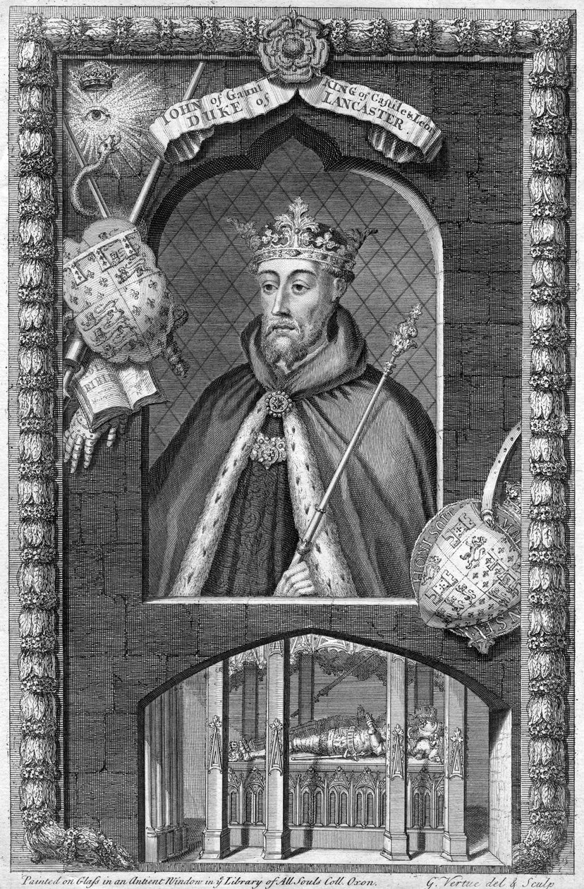 Jan Gaunt, 1. książę Lancaster, XVIII wiek. autorstwa George Vertue