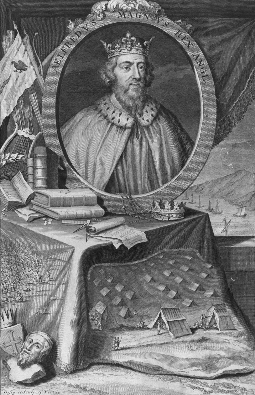 Król Alfred, 1733. autorstwa George Vertue