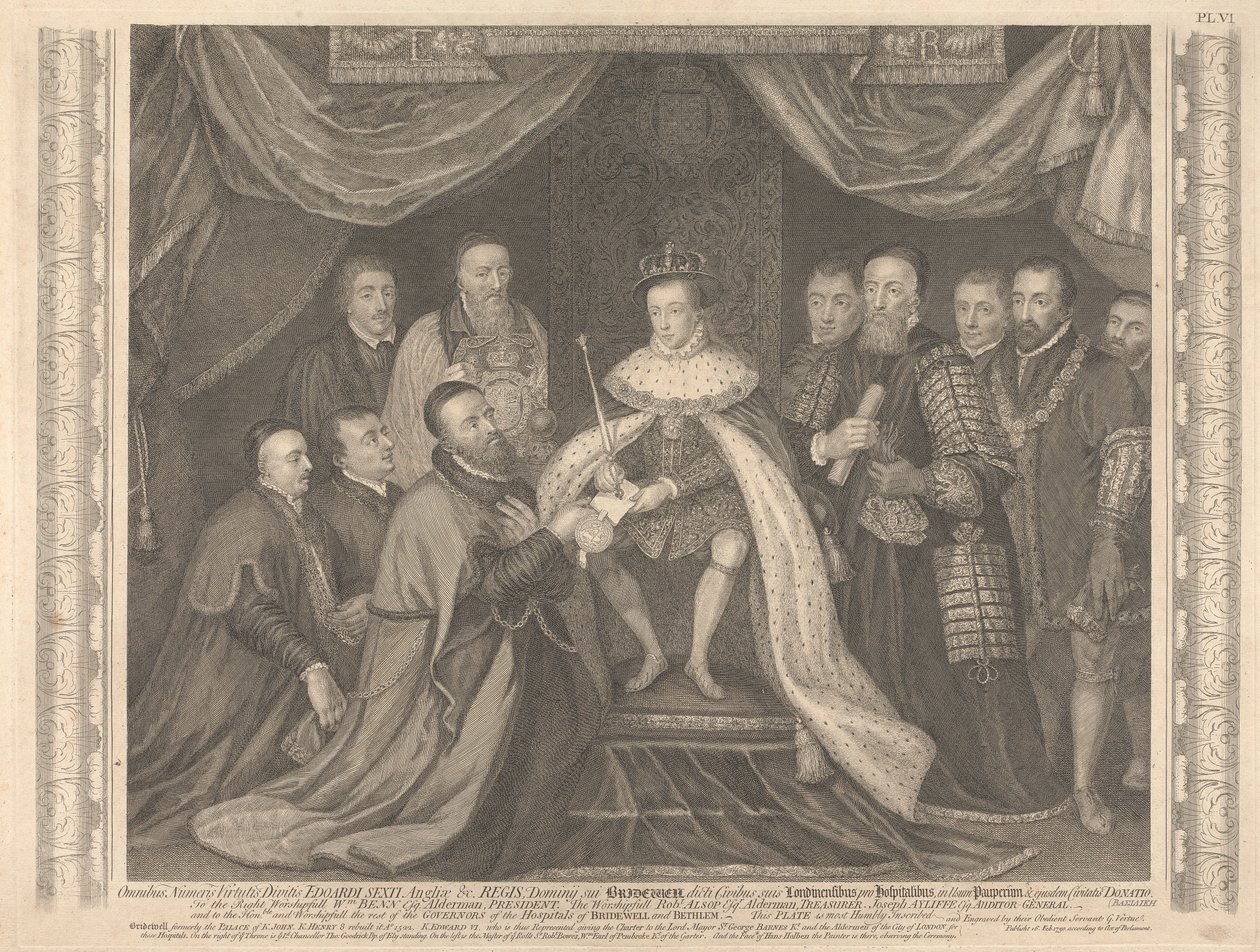 Król Edward VI wręcza Sir George