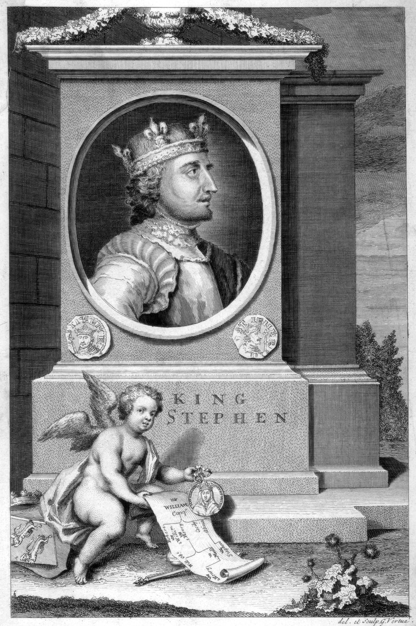 Król Stefan 1096-1154, XVIII wiek. autorstwa George Vertue