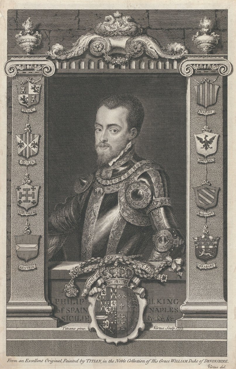 Filip II, król Hiszpanii autorstwa George Vertue