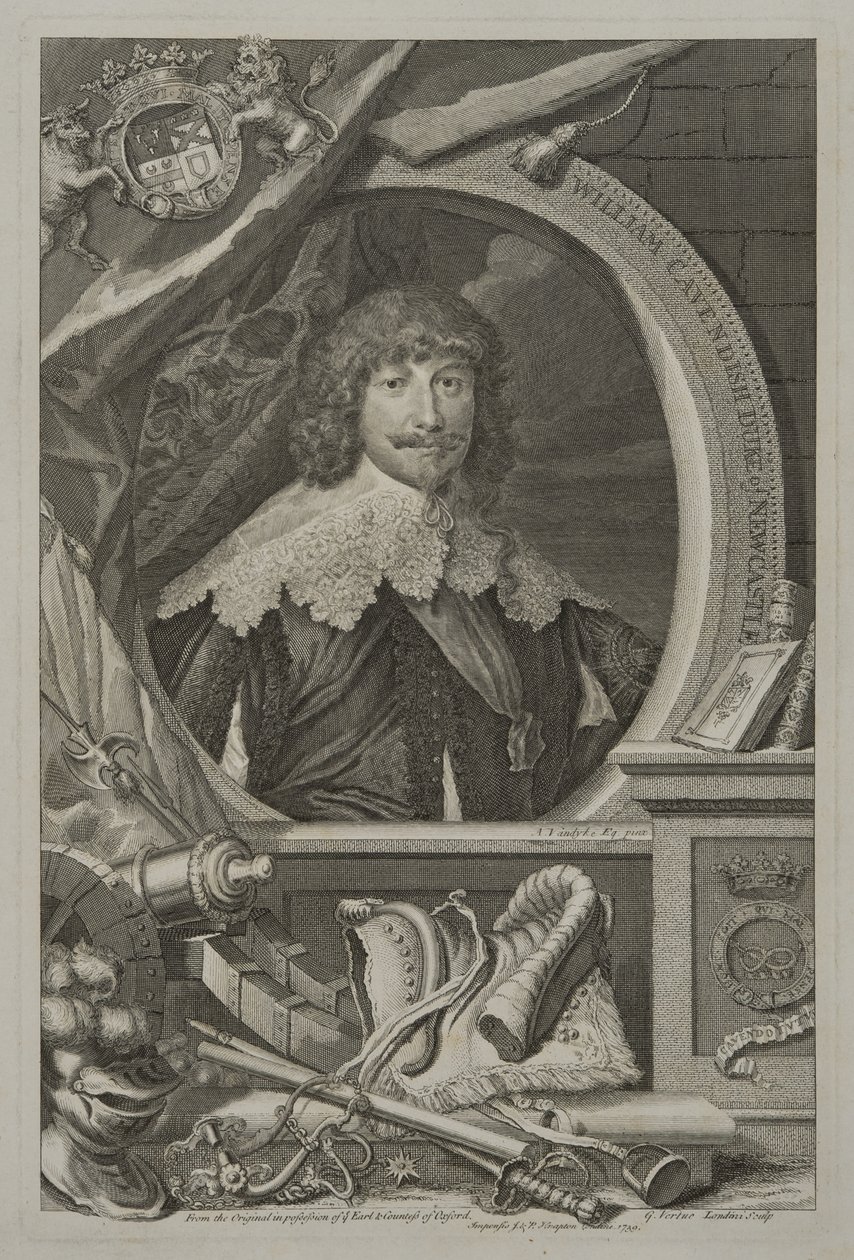 Portret Williama Cavendisha, 1. księcia Newcastle, 1739 autorstwa George Vertue