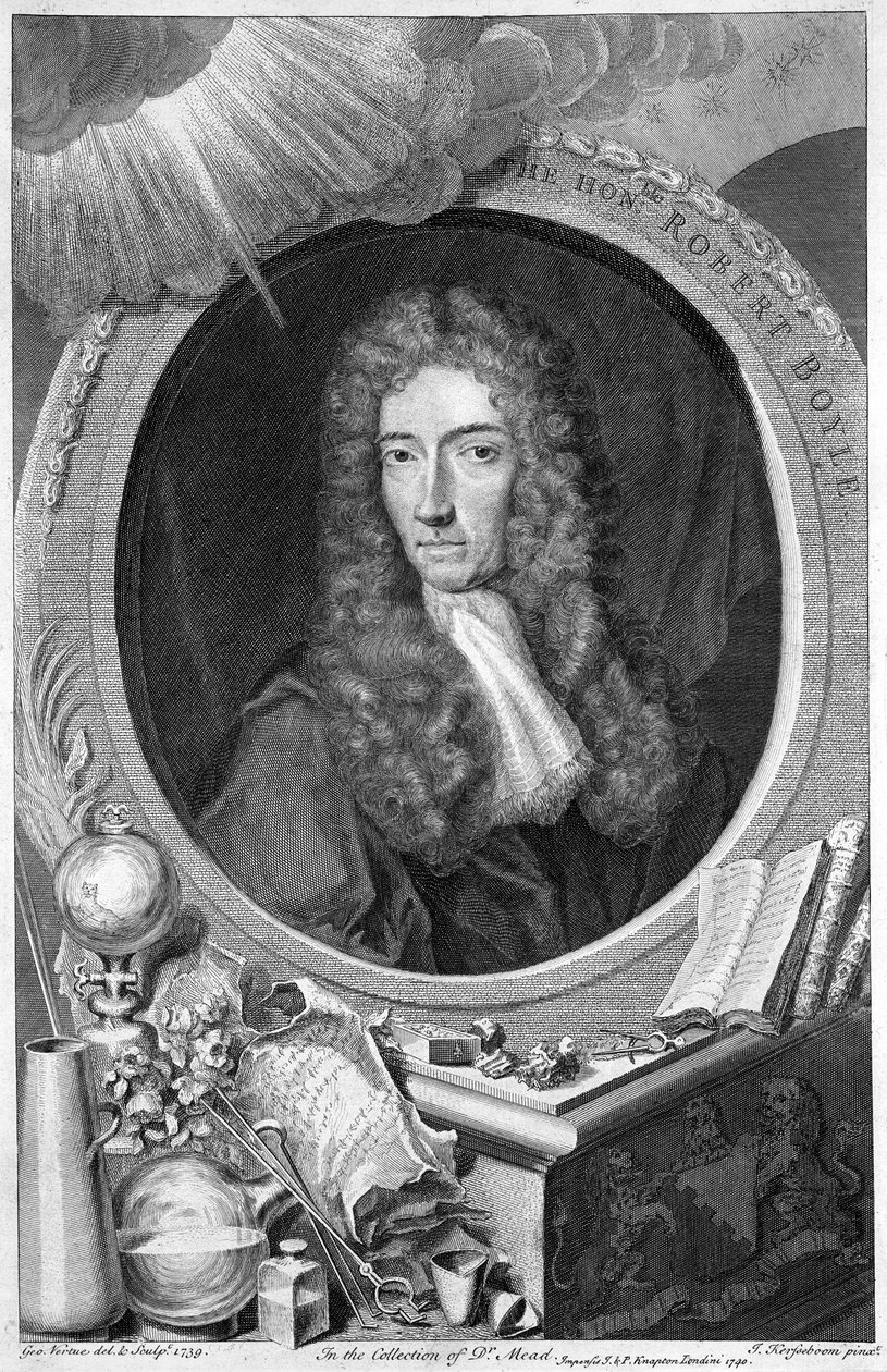 Robert Boyle, XVII-wieczny irlandzki chemik i fizyk, 1739. autorstwa George Vertue