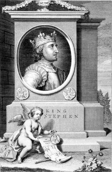 Stephen (ok.1097-1154) król Anglii, ryty przez artystę (grafika) autorstwa George Vertue