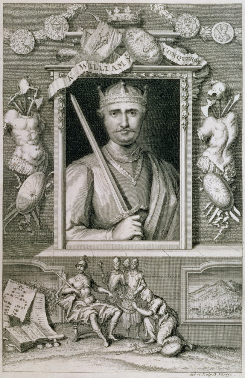 Wilhelm I Zdobywca (1027-87) król Anglii od 1066, sztychowany przez artystę (grafika) autorstwa George Vertue