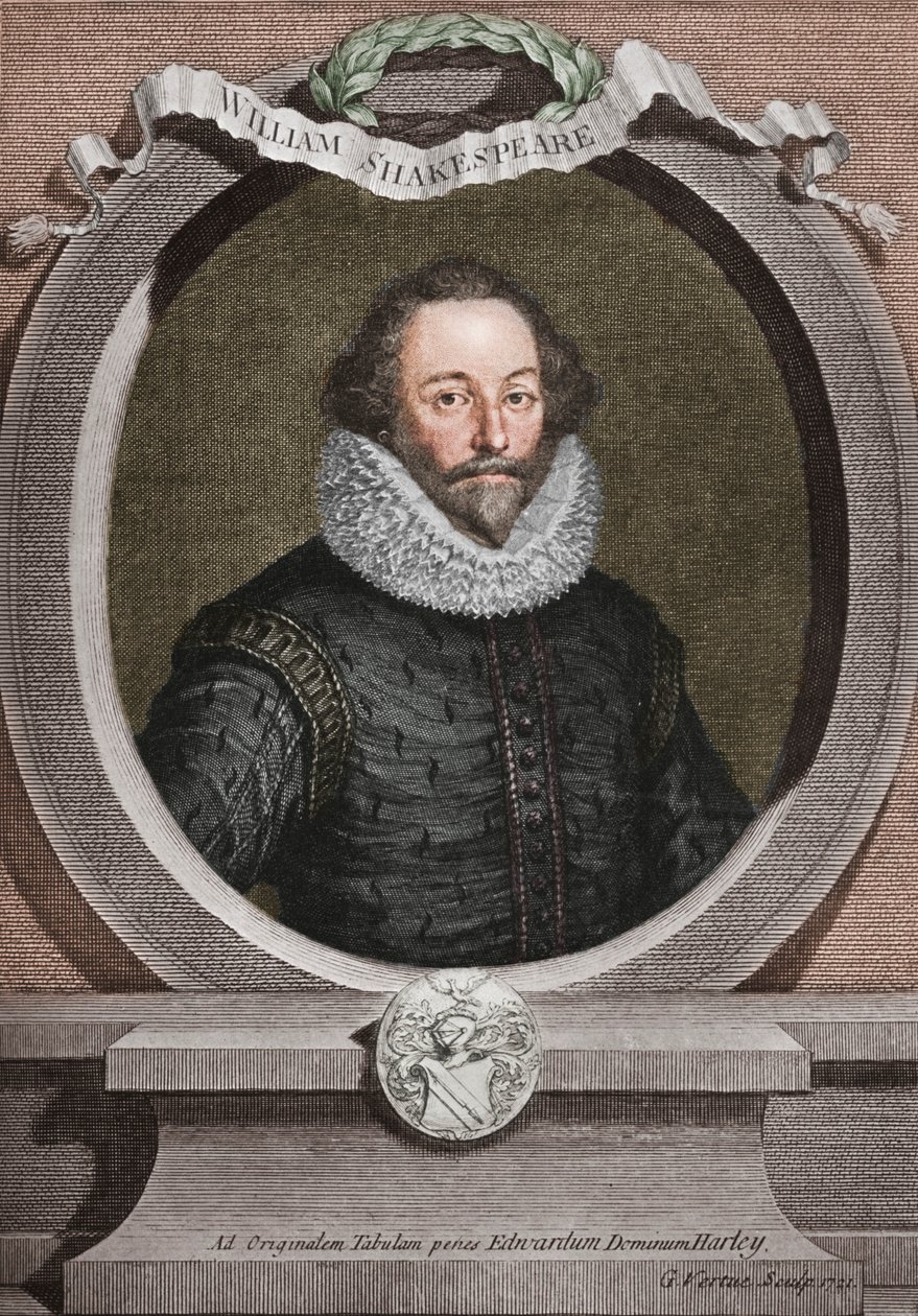 William Shakespeare 1564-1616, angielski poeta i dramaturg, 1721, 1913 autorstwa George Vertue
