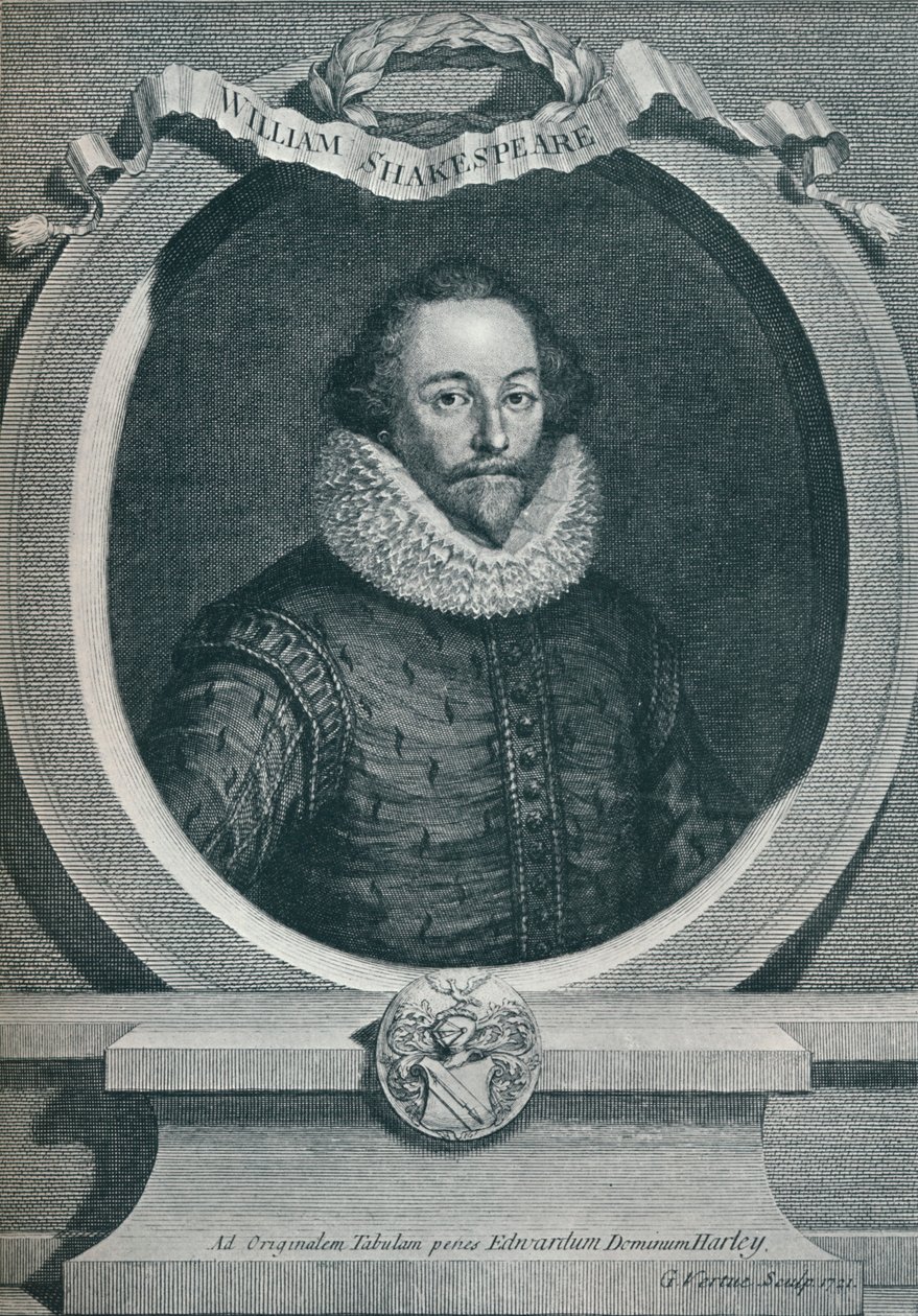William Shakespeare 1564-1616, angielski poeta i dramaturg, 1721, 1913 autorstwa George Vertue