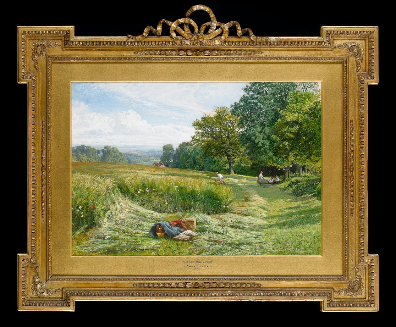 Czas siana w pobliżu Leith Hill, Dorking, Surrey, 1860 (wc na papierze) autorstwa George Vicat Cole